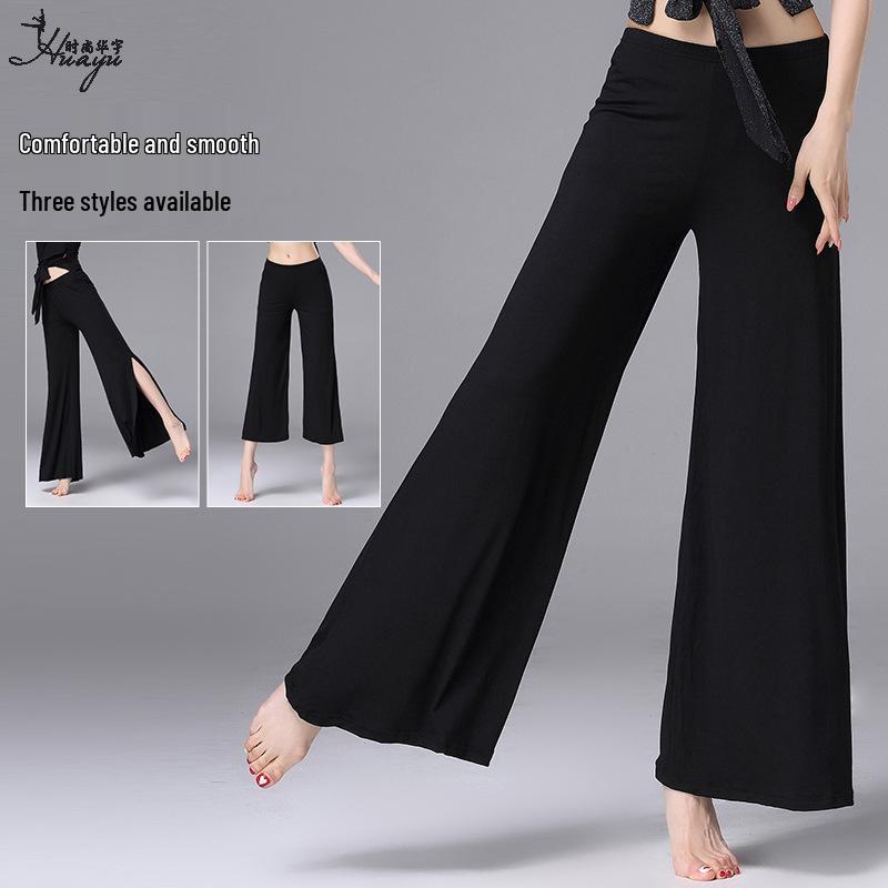 Женские свободные драпированные модальные брюки широкие от бедра для танцев и йоги 2025