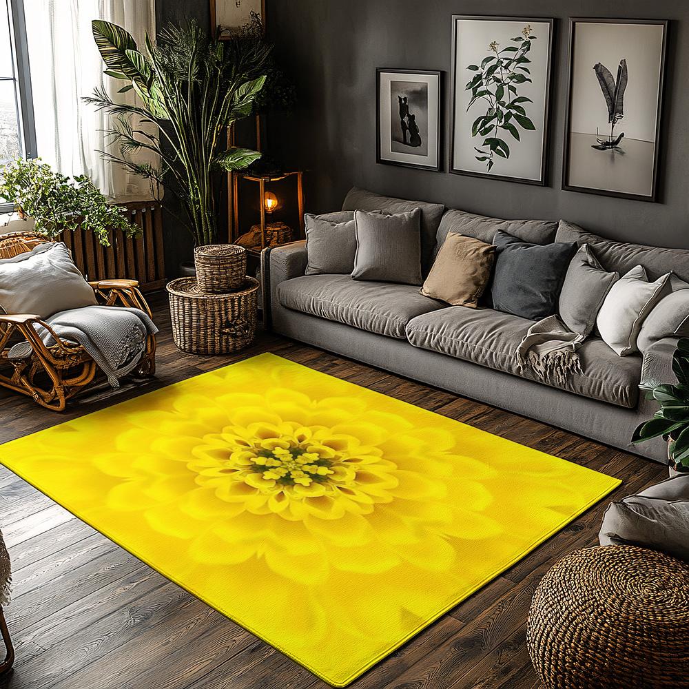 Tuniu Bright Sunflower Print Non-Slip Floor Mat Rug for Living Room Bedroom Kitchen Decorative Mat