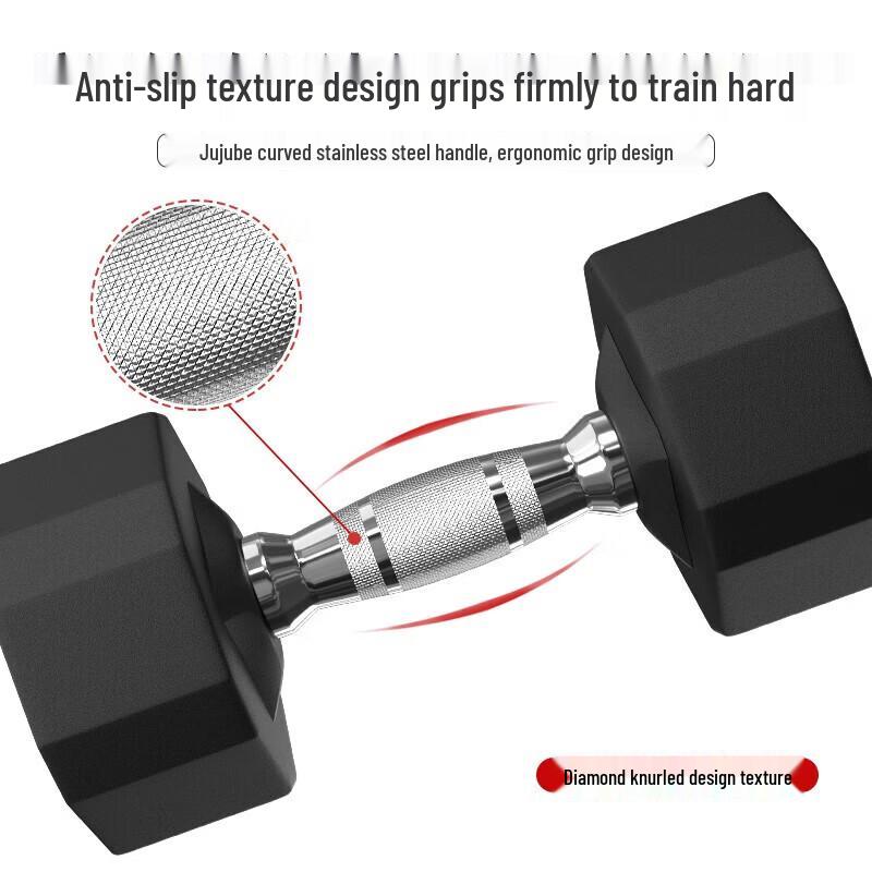 Huijun Rubber-Coated Dumbbell Set with Rack
