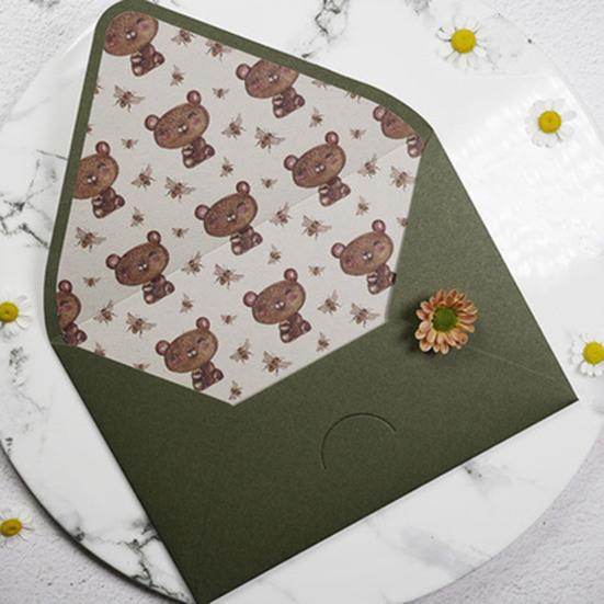 Зеленый бизнес-конверт авокадо, стандартный конверт с самоклеющейся печатью, специальный бумажный материал, конверт с декоративной масляной живописью