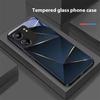 Геометрическая призма для Xiaomi Redmi 13C Note13 12 Pro Plus 5G Note 9 13T Pro POCO X6 F5 F6 Черный чехол для телефона из закаленного стекла