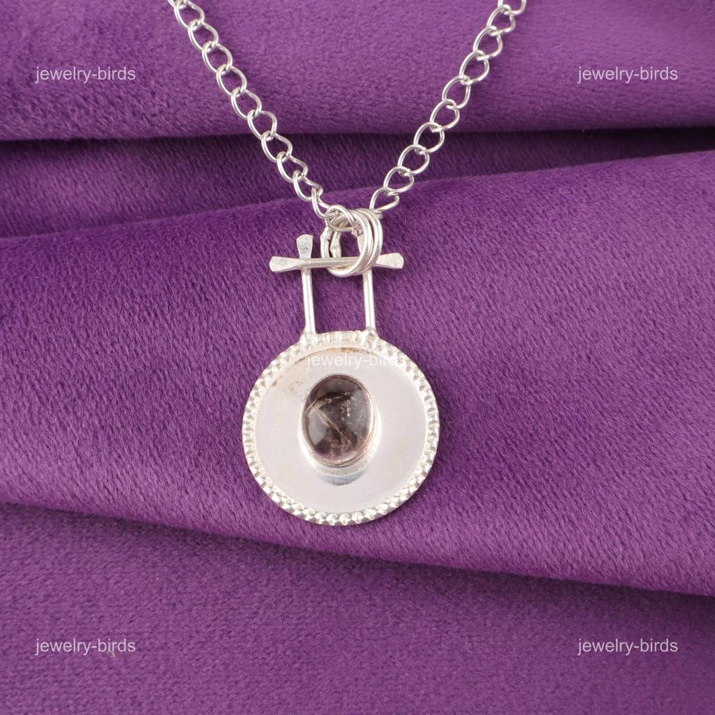 Oval Ametrine Gemstone Mother Gift Art Deco Boho Pendant Jewelry Sterling Silver PP-57-24