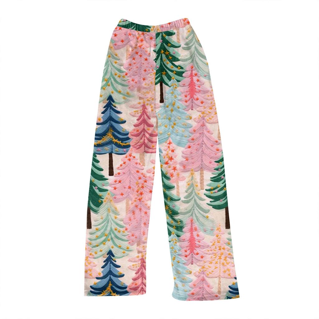 Женские зимние клетчатые брюки, длинные брюки, спортивные брюки