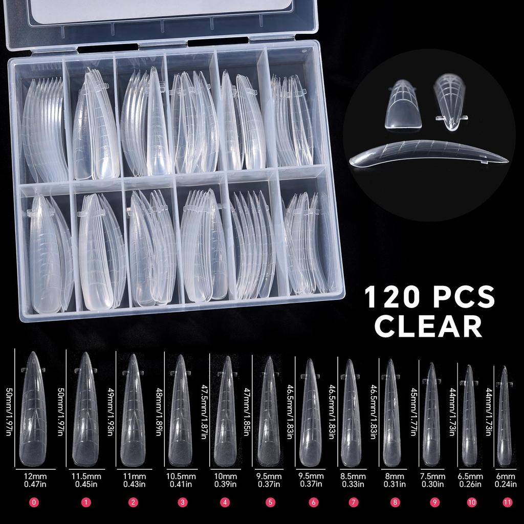120 шт. двойные формы для наращивания ногтей, быстрое наращивание ногтей, многоразовая система наращивания ногтей, маникюрный инструмент
