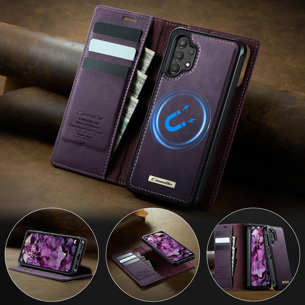 For Samsung Galaxy A13 5G/Galaxy A04s 5G/Galaxy A13 4G Magnetic Case RFID Blocking Detachable Wallet Leather Phone Cover