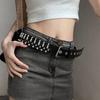 Rivet Hollow Bullet Decoration Belt Leather Studded Goth Rock Wild Adjustable Women Punk Black Belt