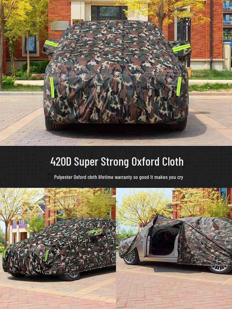 Всесезонный универсальный автомобильный чехол: Защита от солнца, дождя и жары с утолщенной хлопковой изоляцией