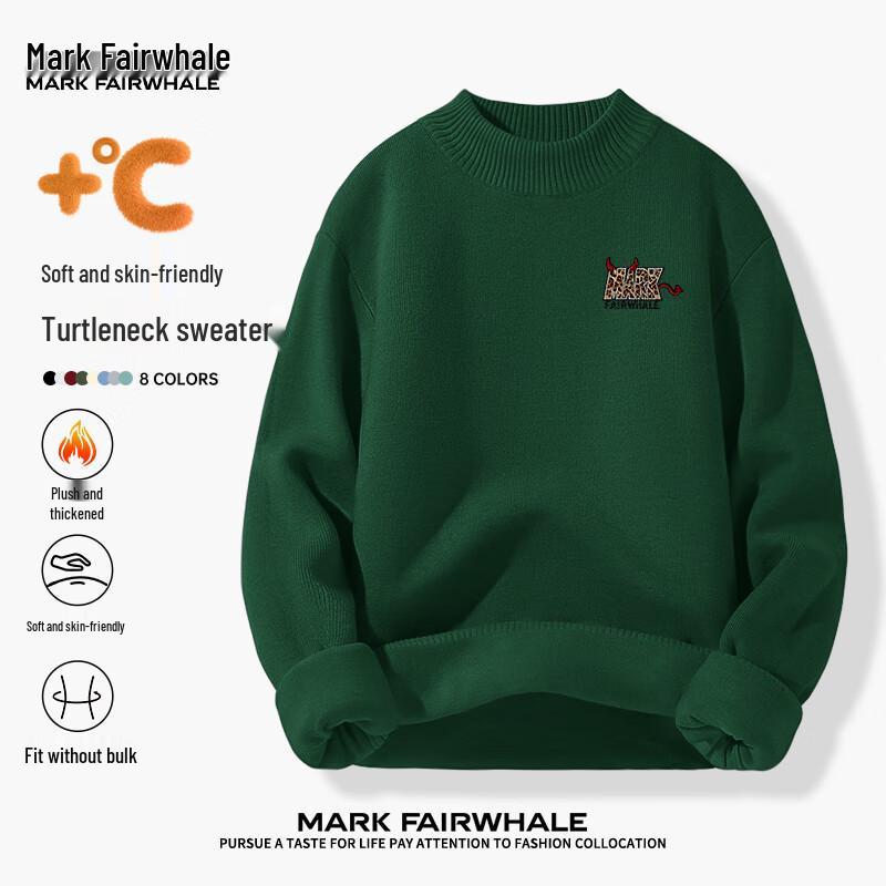Mark Fairwhale Men's Ins-Style Half-High Neck Knit Sweater