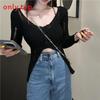 Sheer Knit Sweater With Hollow Out Pattern For Autumn Casual Wear