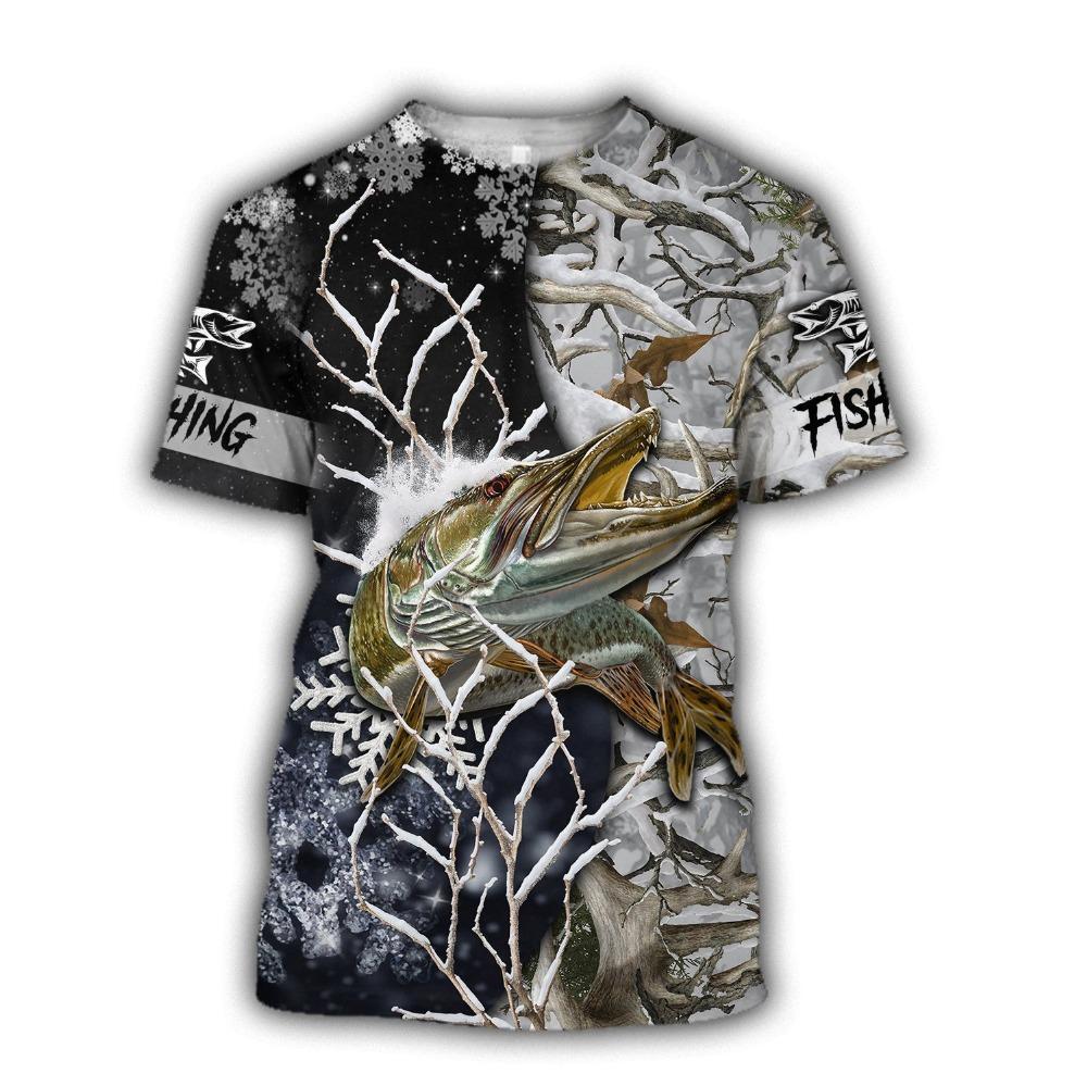 Men's Summer T-shirt Brook Trout Fishing 3D Printed Harajuku Casual Short Sleeve T-shirt Unisex Neutral Outdoor Quick Drying Top