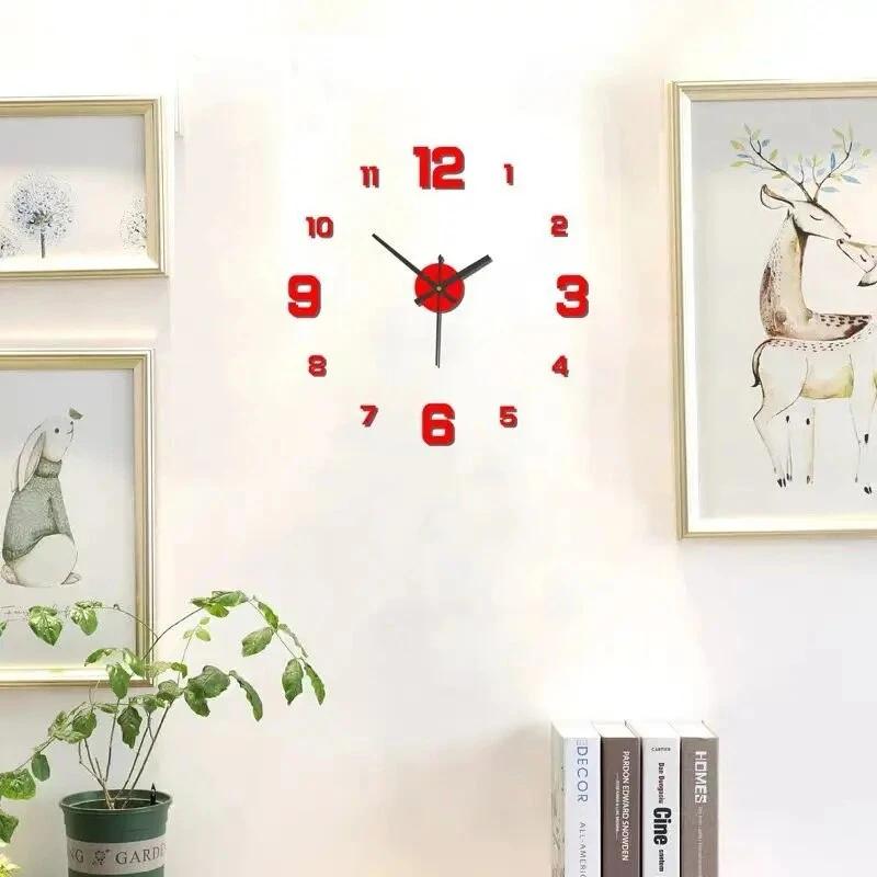 Digital Clock Watches Decoration Decorative Accessories DIY Wall Modern Art Stylish Bedroom Room Home Clocks Large Living Decor