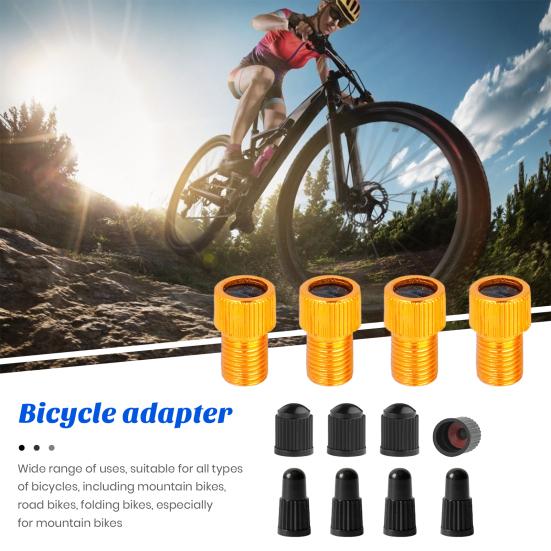Bicycle Valve Adapter Presta to Schrader Valve Converter Rustproof Corrosion Resistant Durable Bicycle