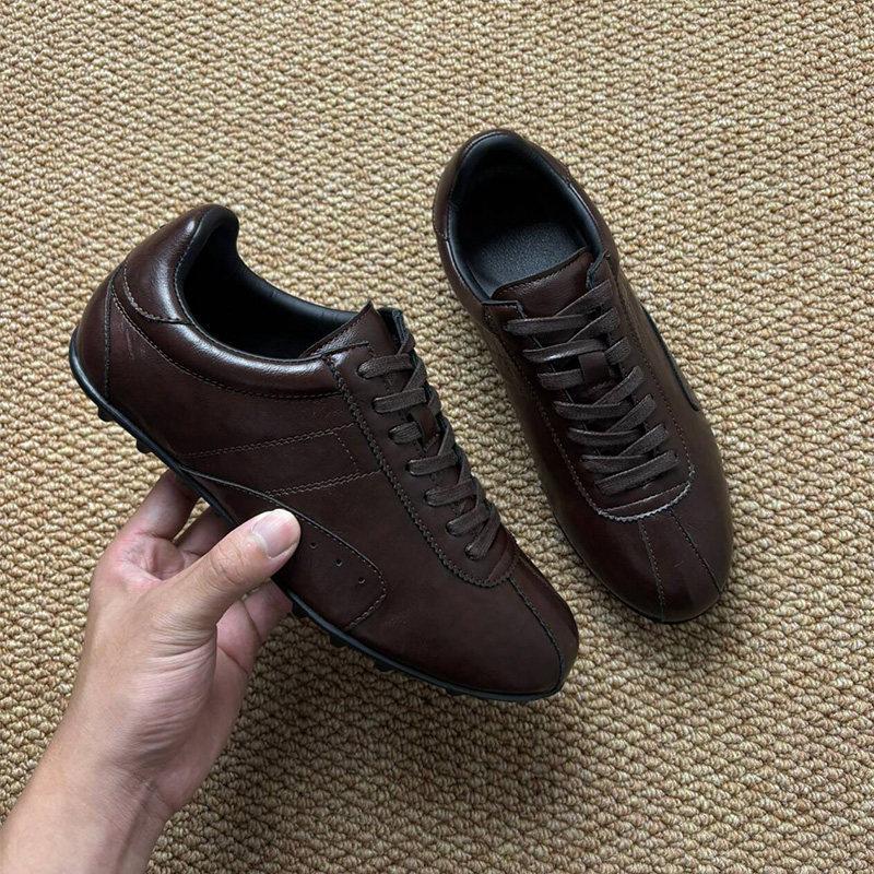 Board Shoes, Sports Shoes, Commuting Leather Shoes, Men'S Forrest Gump Shoes, Thin-Soled Dexin Shoes, Casual Retro Men'S Shoes, Round Head.