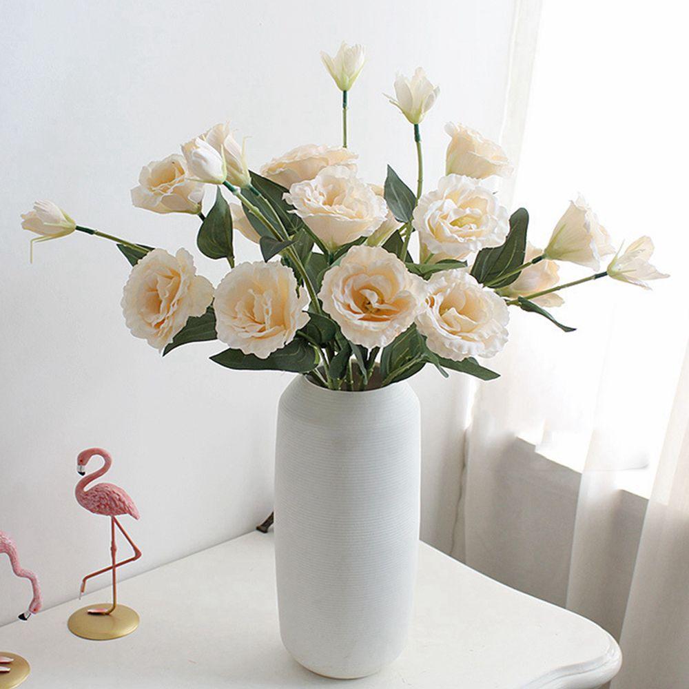 Home Table Decor DIY For Wedding Photo Props Bouquet Eustoma Fake Floral Artificial Flower