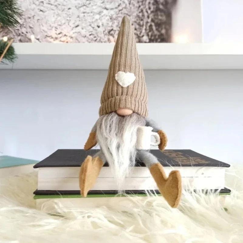 Christmas Decorations Plush Doll Hanging Christmas Ornaments Coffee Gnome Dolls Home Decor Coffee Bar Table New Year Xmas Gifts