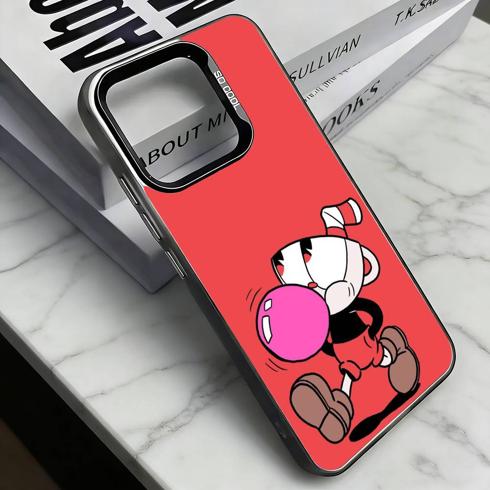 Игра Cuphead Чехол для телефона для iPhone 17,16,15,14,13,12,11 Plus,Pro Max,XS,Цветной Серебряный Покрытый Внутренний Чехол