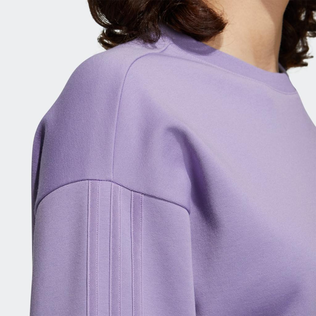 Adidas Neo FW22 Толстовка с длинным рукавом и буквенным принтом с логотипом Женские топы Фиолетовый HY9644