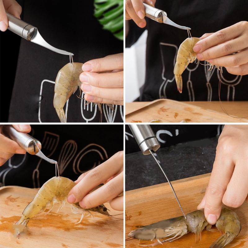 Stainless Steel Shrimp Line Knife Tool for Prawn Lovers To Eat Prawn Gadget for Home Restaurant Wear-resistant Practical