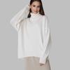 Women's Turtleneck Sweater Solid Color Autumn Winter Loose Pullover Sweater Thick Warm Knit Top