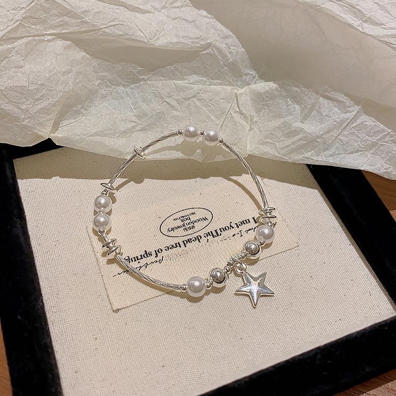 Элегантный браслет из жемчуга и звезд для женщин — модный, роскошный стиль