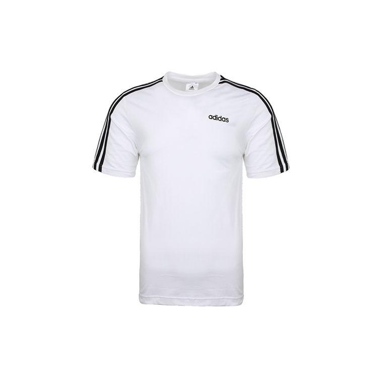 adidas Классическая тренировочная спортивная футболка с тремя полосками и коротким рукавом, мужские топы DU0441