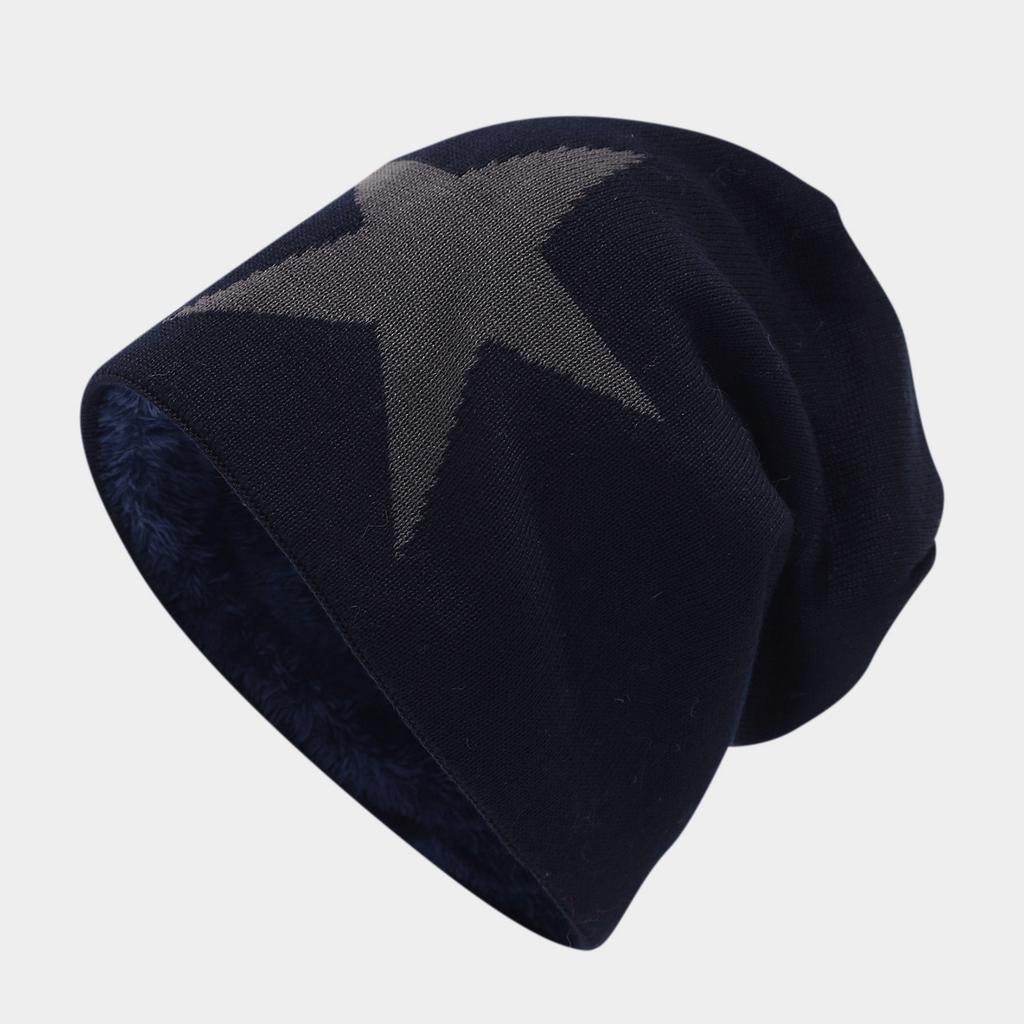 European and American fashion five-pointed star velvet thickened thermal pullover hat men and women street personality hip-hop hat cool pile hat
