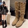 Boots Women's Fashion Versatile 2025 New Autumn Pile Boots Western Cowboy High Boots But Knee Knight Boots