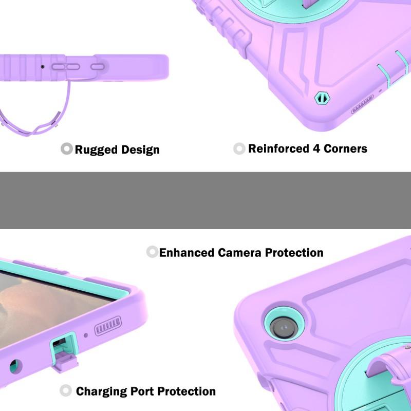 Tab A9 Silicone Strap Tablet Case Plus X216PC Rotating Stand Shockproof Cover
