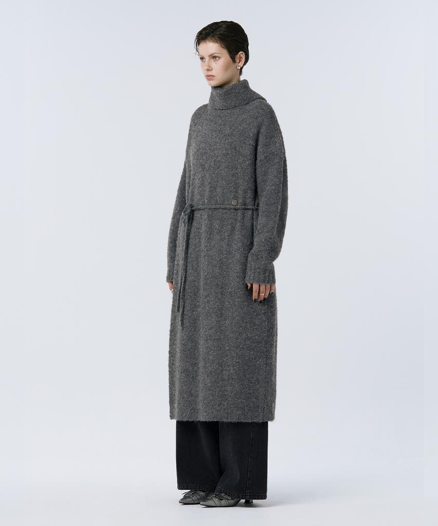 Teulimingbeodeu Turtleneck Knit One-Piece [ Gray ]
