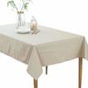 Forhomelife Nordic Water-Repellent Linen Tablecloth, Natural Material, Solid Color, Rectangular, 120x160cm, Beige