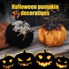 Halloween Pumpkin Ornament Flannel Pumpkin Table Centerpiece Gothic Pumpkin Decoration with Spider for Mantel Dining Table