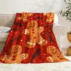 Christmas gingerbread man digital-printed polyester Bedroom velvet flannel cover blanket Fleece soft cover blankets for beds