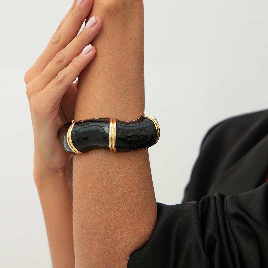 Ретро эмаль капает масло открытые массивные открытые браслеты для женщин панк нерегулярные акриловые смолы бамбуковые наборные браслеты манжеты для пары геометрические украшения для рук