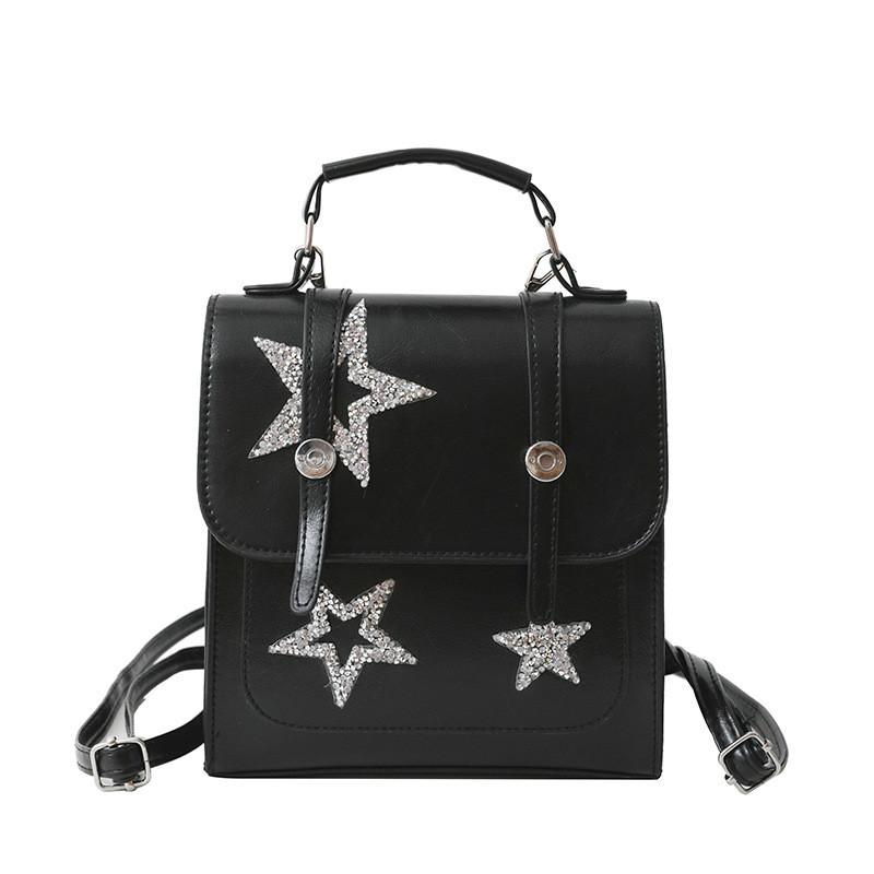 Stylish Casual Retro Large Capacity Backpack 2024 Summer Minimalist Design In Black Silver Cream