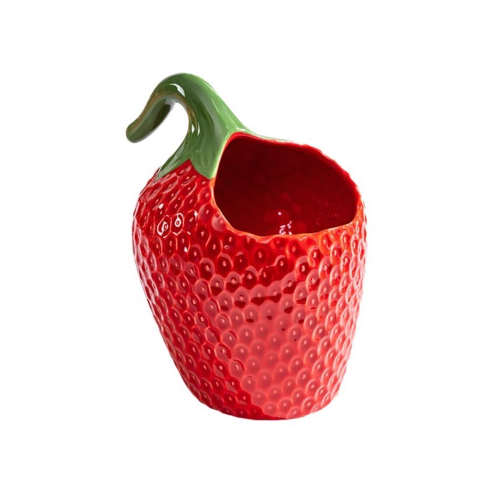 Strawberry Shape Butter Freshness Jar Ceramic Chopstick Tube Butter Box Butter Dish Restaurant