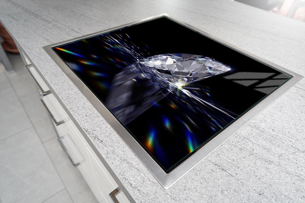 Glass protective plate for the stove 70x52 Diamond