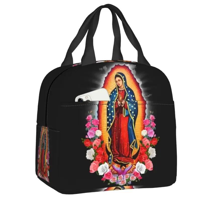Сумка-холодильник с изображением Девы Марии для кемпинга, католическая, термоизолированная, для ланча, бенто-бокс, контейнер для еды для женщин и детей, сумки-тоут