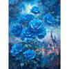 5d DIY Алмазная картина, вышивка крестом, синяя роза, замок, алмазная вышивка, мозаика, полный круглый дрель, домашний декор