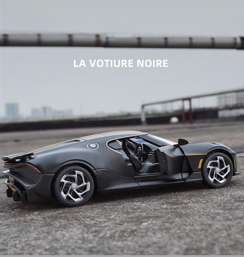 1/24 Bugatti Voice of The Night Модель автомобиля Литые игрушечные транспортные средства Металл Высокая имитация Звук и свет Коллекция Подарок для детей