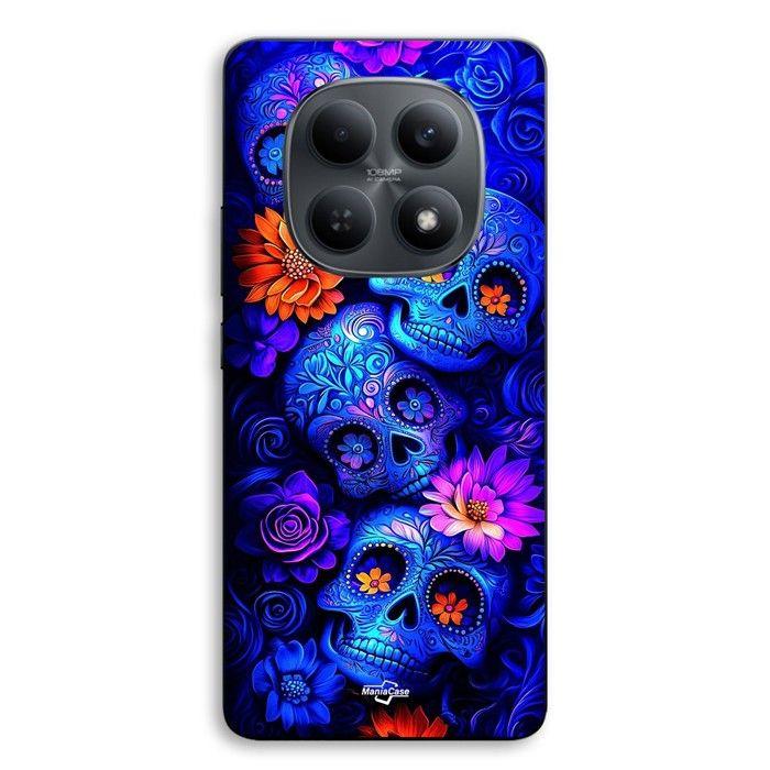 Coque de téléphone - MANIACASE - Xiaomi Redmi Note 15 5g - Silicone TPU - Têtes de mort - Bleu