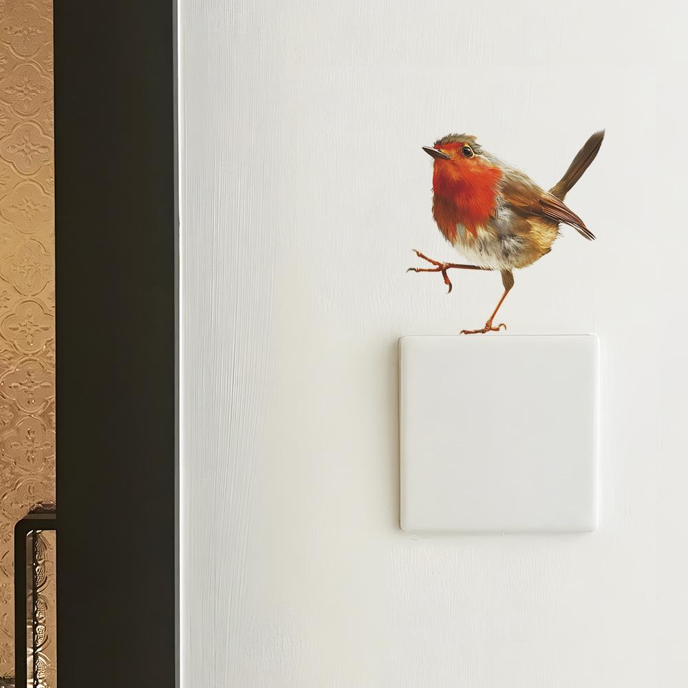 Fun-kg70 Мультяшная игривая птица, наклейка на стену для детской спальни и украшения дома