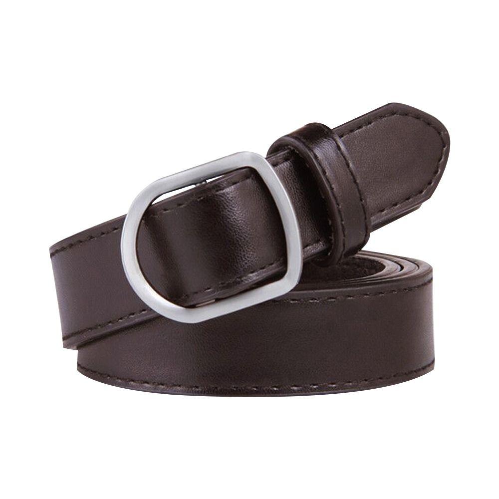 Мода Ретро Винтаж Кожаный Ремень Тонкий Пояс Брючный Ремень Платье Ремни Пряжка без отверстий Пояс