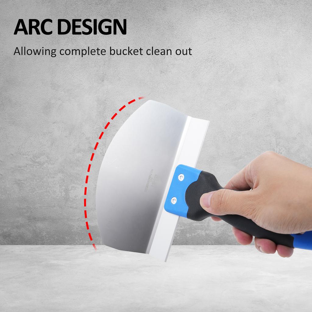 Ведро PENGGONG из нержавеющей стали, совок в форме дуги, лопата, шпатель, скребок, ручной инструмент для гипсокартона