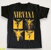 NIRVANA IN UTERO GRID Хлопковая черная унисекс футболка Размеры S-5XL Унисекс футболка