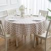 Утолщенная клетчатая хлопчатобумажная льняная ткань для круглой скатерти в скандинавском стиле.