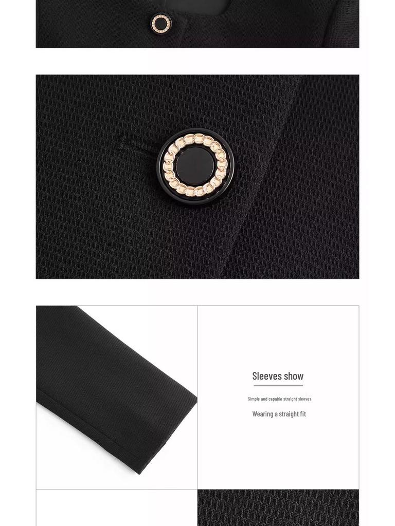 Костюм-двойка в стиле Одри Хепберн с черным квадратным вырезом для женщин - Осенне-зимний формальный комплект с юбкой для французской светской львицы