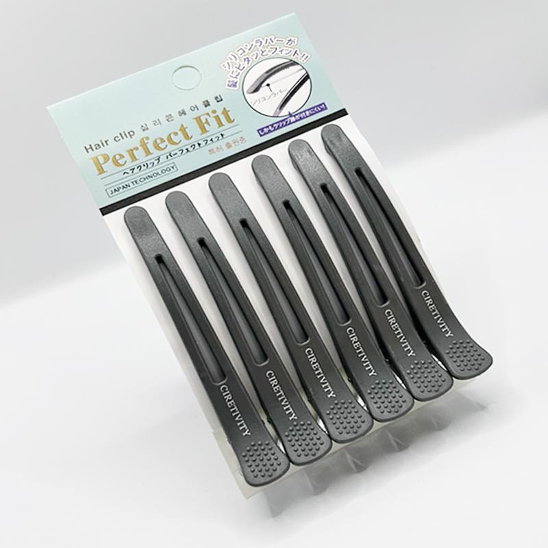6Pcs Professional Hair Clips For Styling Sectioning Anti-Slip No-Trace Duck Billed Hair Clips With Silicone Band Salon And Home