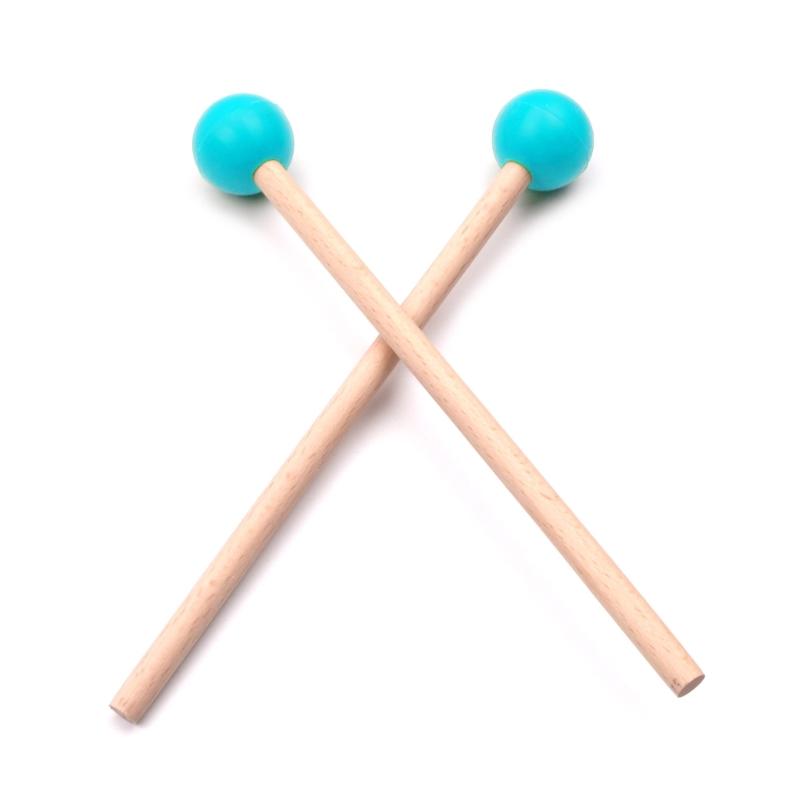 2 шт. Эфирные барабанные палочки Круглая головка Барабанные палочки Молоток Прочная деревянная ручка Барабанная палочка Ксилофон Барабан Барабанные палочки