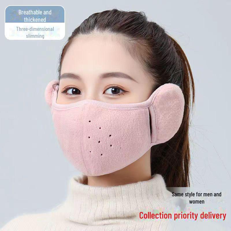 Унисекс 3D Зимняя маска: Бархат, Защита ушей, Ветрозащитный и дышащий для велоспорта