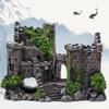 Aquarium Decorations Resin Ancient Castle Fishtanks Landscape Cave Hideouts House for Aquatic Fish Shrimp Safety Decors